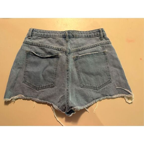 Princess Polly Womens Denim Cut Off Raw Hem High Rise Distressed Size 8 - Picture 5 of 11